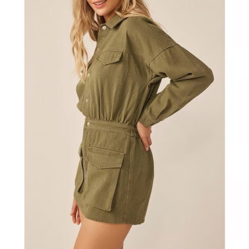 Item Ditto Olive Green Utility Romper
